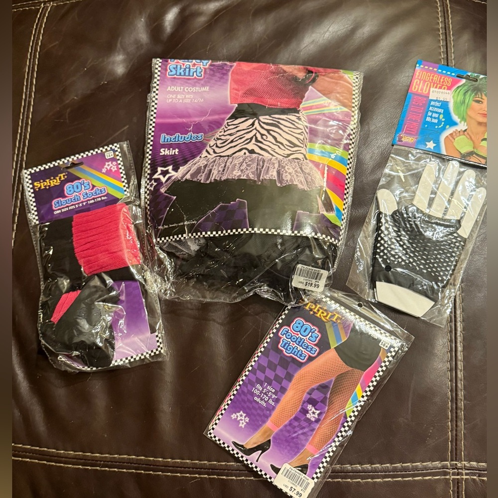 80s Costume Set with Skirt and Accessories